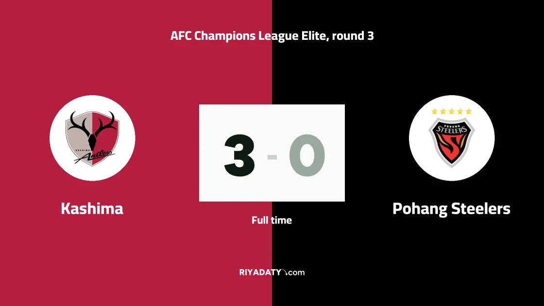 Kashima crush Pohang Steelers 3-0 in AFC Champions League Elite