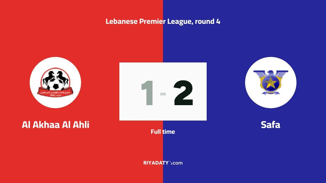 Safa overturn deficit to beat Al Akhaa Al Ahli 2-1 in Lebanese league