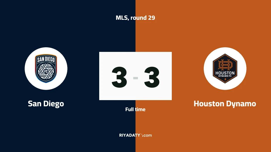 Thrilling 3-3 draw between San Diego and Houston Dynamo in MLS