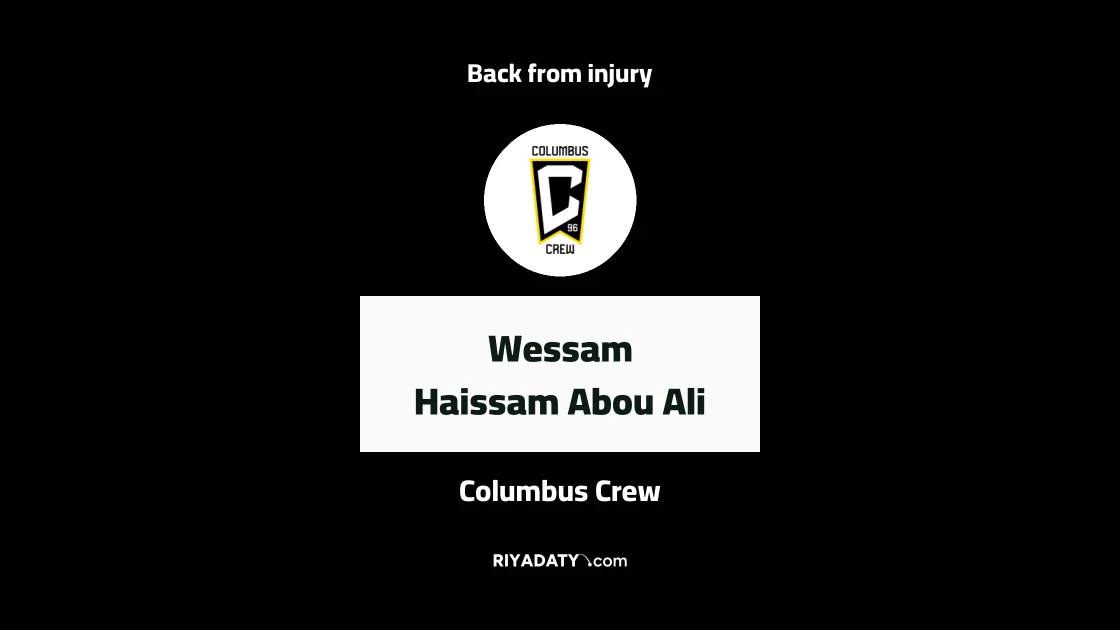 Abou Ali returns to training with Columbus Crew after recovering from knee injury