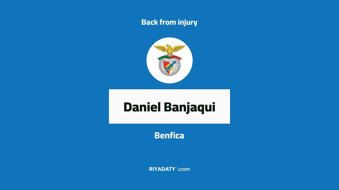 Banjaqui returns to training with Benfica after recovering from muscle injury