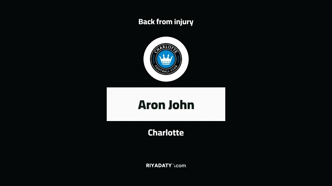 Aron John returns to full fitness with Charlotte after recovering from injury