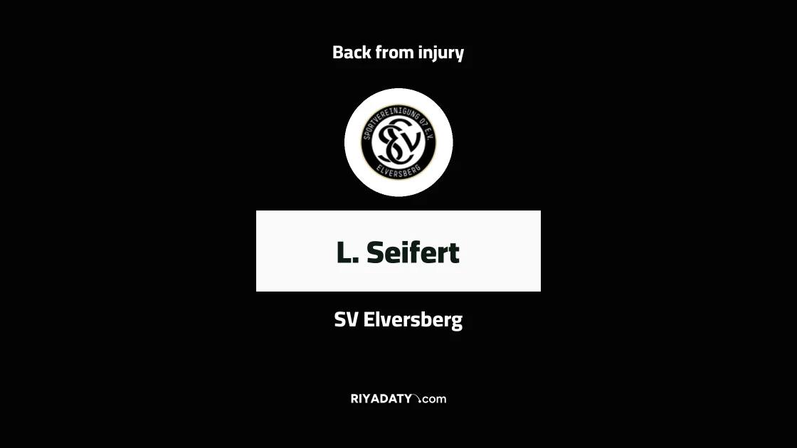 Seifert returns to SV Elversberg squad after injury layoff due to ankle injury