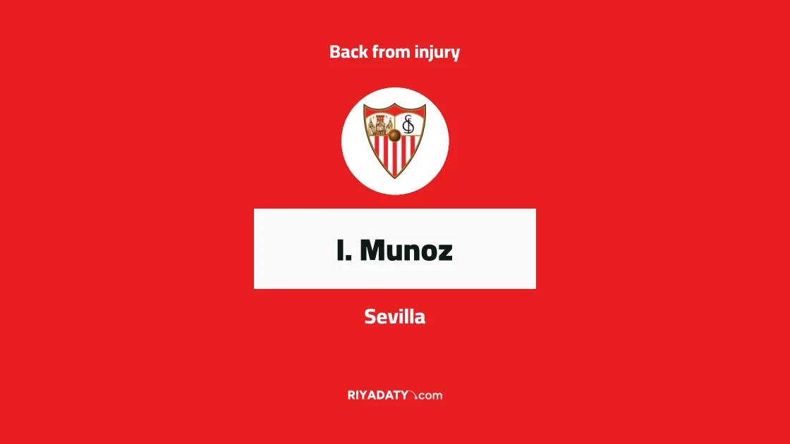 Munoz returns to training with Sevilla after injury absence