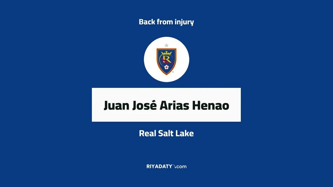 Arias Henao returns to Real Salt Lake squad after hamstring injury