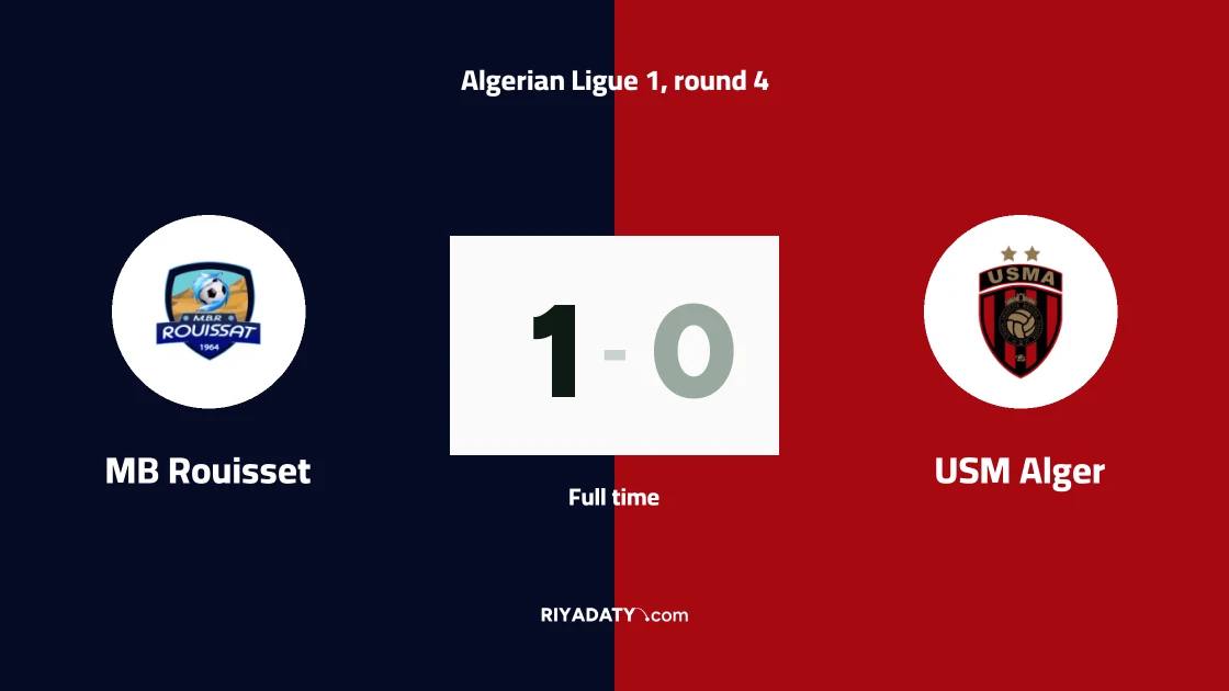 MB Rouisset beat USM Alger with a clean goal in the Algerian league