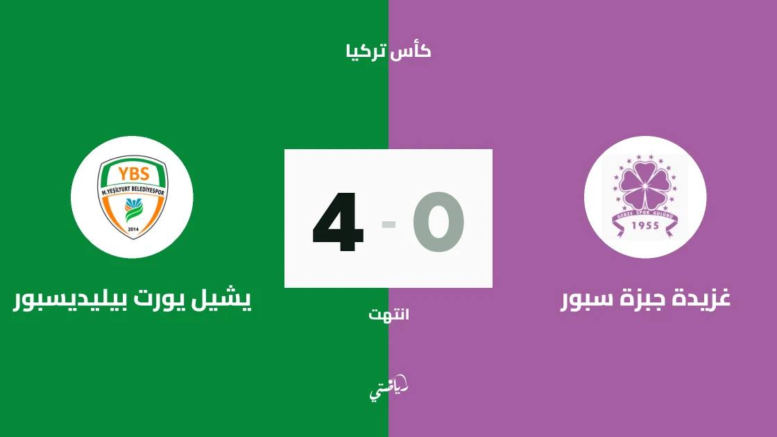 يلماز يسجل ثنائية ويقود يشيل يورت بيليديسبور للفوز على غزيدة جبزة سبور في كأس تركيا