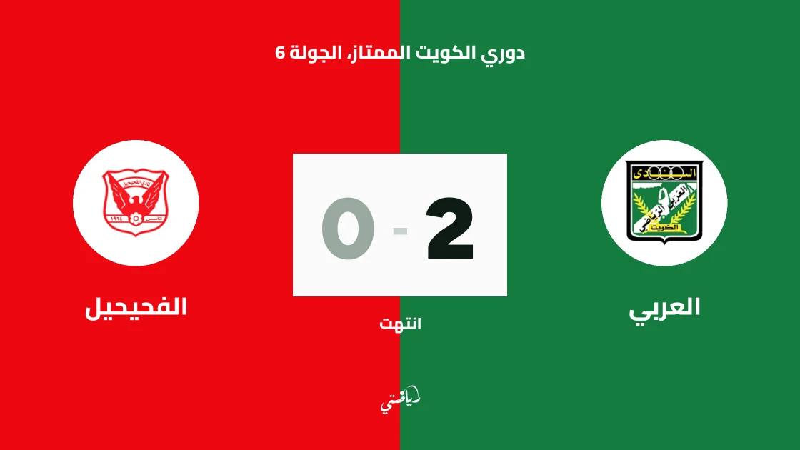 العربي يفاجئ الفحيحيل بثنائية مبكرة ويفوز 2-0 في دوري الكويت الممتاز
