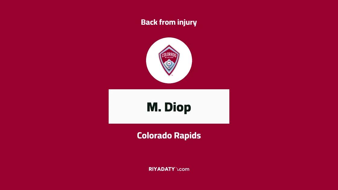 Diop returns to Colorado Rapids squad after recovering from knee injury