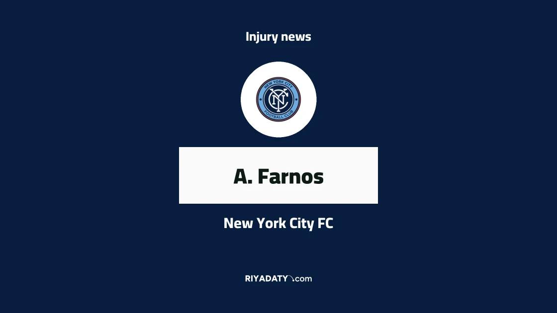 Farnos out for New York City through injury ahead of Inter Miami clash