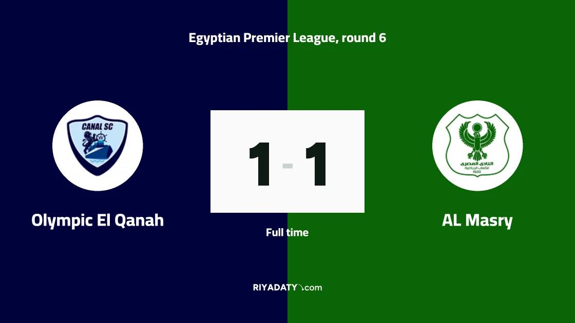 Olympic El Qanah draw 1-1 with AL Masry in Egyptian Premier League
