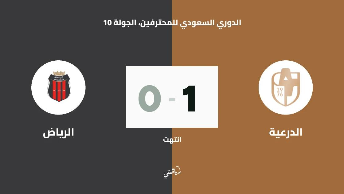 الدرعية يتغلب على الرياض بهدف نظيف في الدوري السعودي