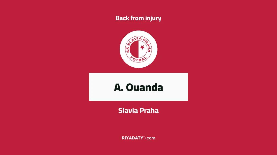 Ouanda returns to training with Slavia Praha after 7-day absence due to injury