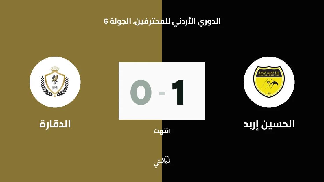 الحسين إربد يفوز على الدقارة 1-0 بهدف متأخر في الجولة السادسة