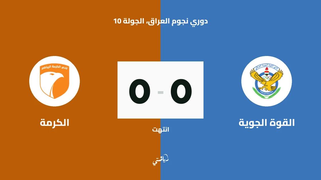 تعادل سلبي بين القوة الجوية والكرمة في الجولة 10 من دوري نجوم العراق