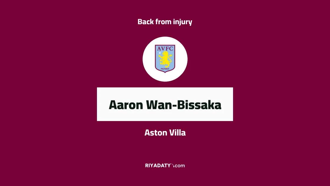 Wan-Bissaka returns to training with Aston Villa after injury absence