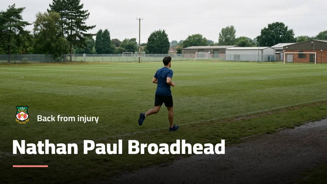 Broadhead returns to Wrexham squad after recovering from thigh injury