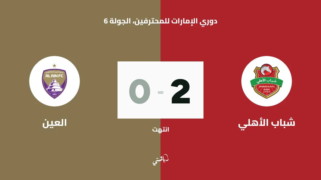 شباب الأهلي يتغلب على العين 2-0 في دوري الإمارات للمحترفين