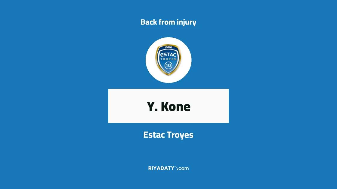 Kone returns to Troyes squad after injury absence