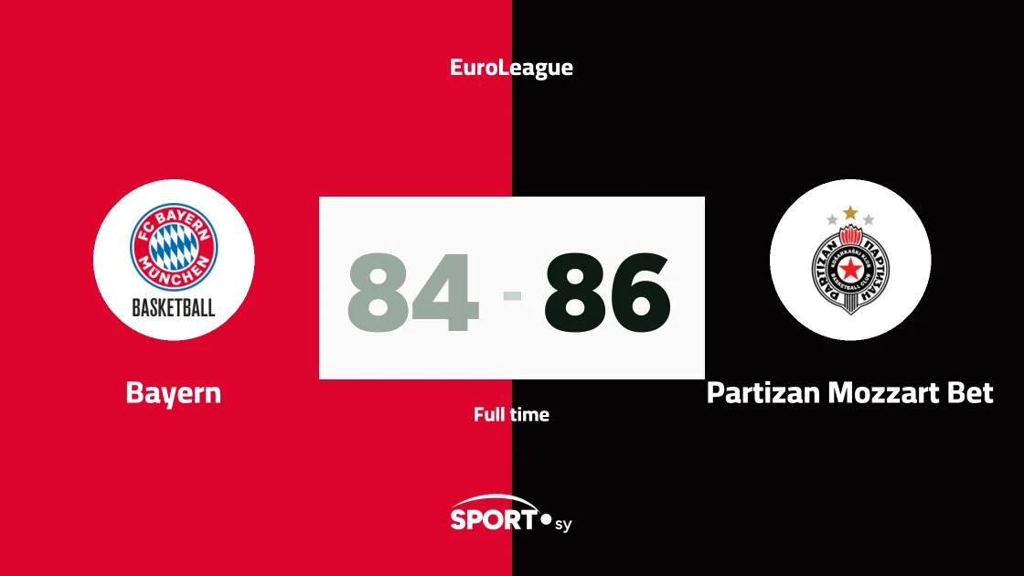 Partizan beat Bayern 86-84 in the EuroLeague